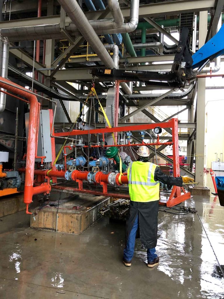 the worker is working in the factory